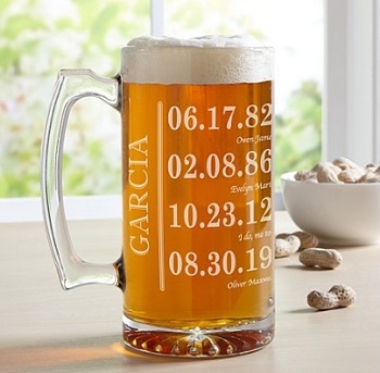 personalized beer mug anniversary gift